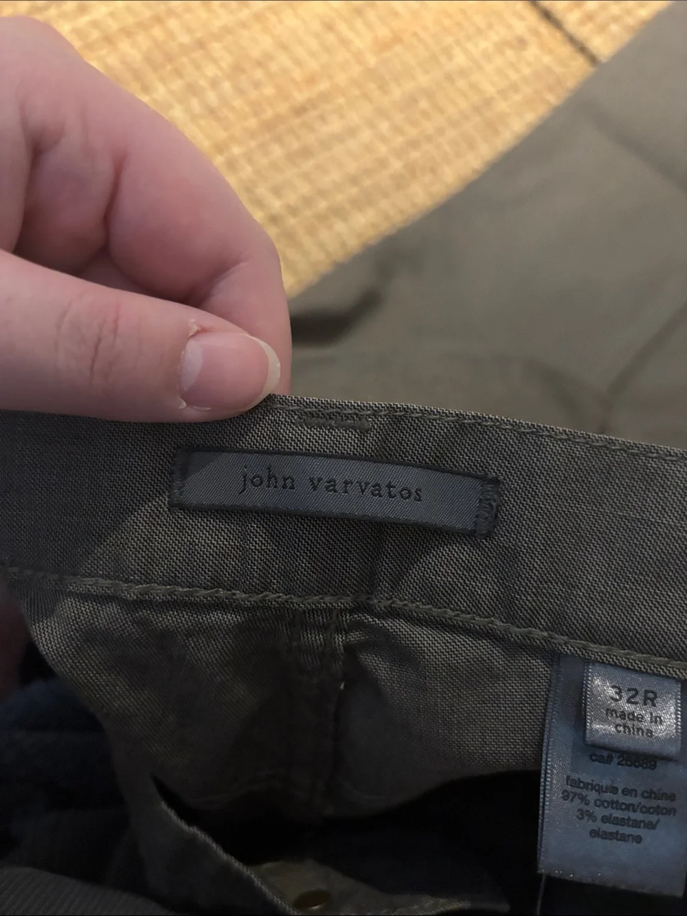 John Varvatos Men's Chinos in Olive